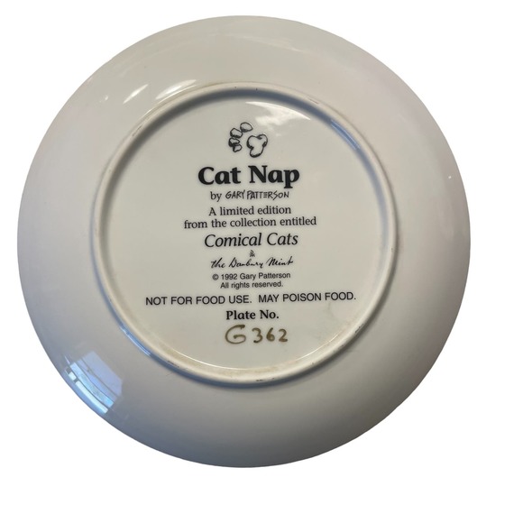 Cat Nap Comical Cats Gary Patterson Danbury Mint Collectors 1992 Plate - Picture 2 of 4